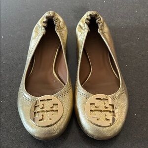 Tory Burch Gold Flats